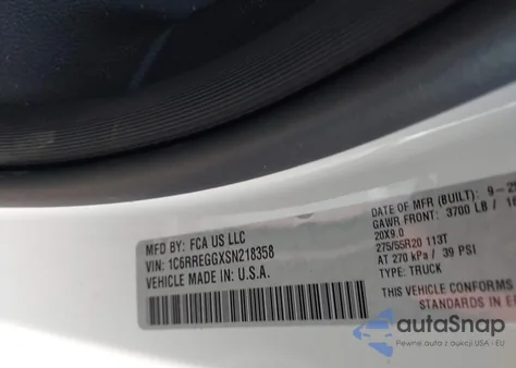 2025 Ram 1500 Tradesman 4X2 5'7 Box z USA, uszkodzony, nr VIN 1C6RREGGXSN218358